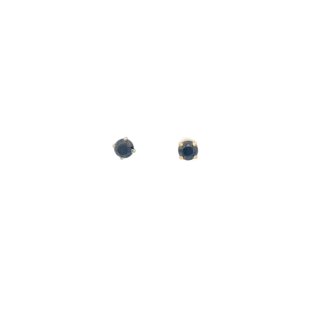 14k Yellow Gold 1.20ct  Black Diamond Stud Earrings