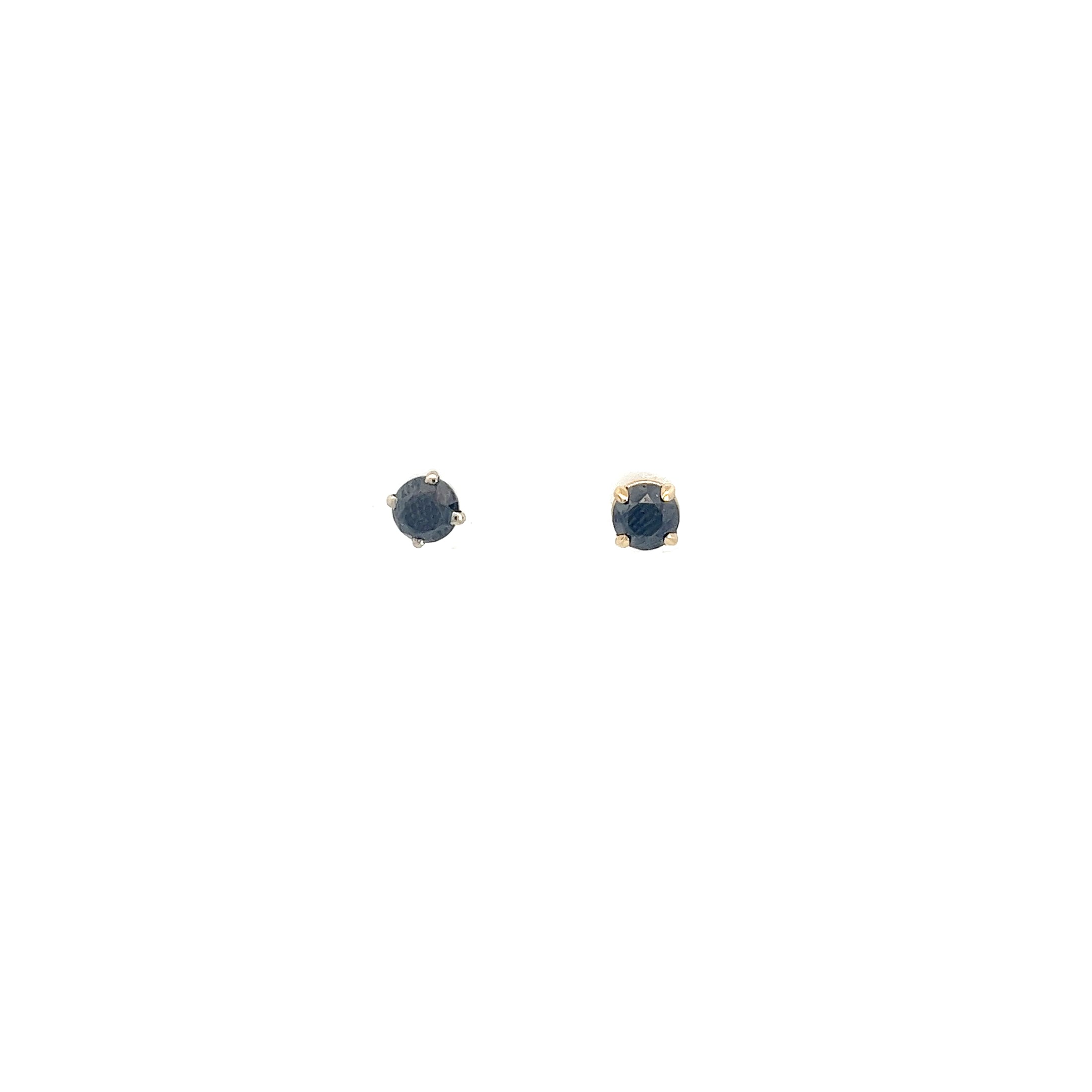 14k Yellow Gold 1.20ct  Black Diamond Stud Earrings