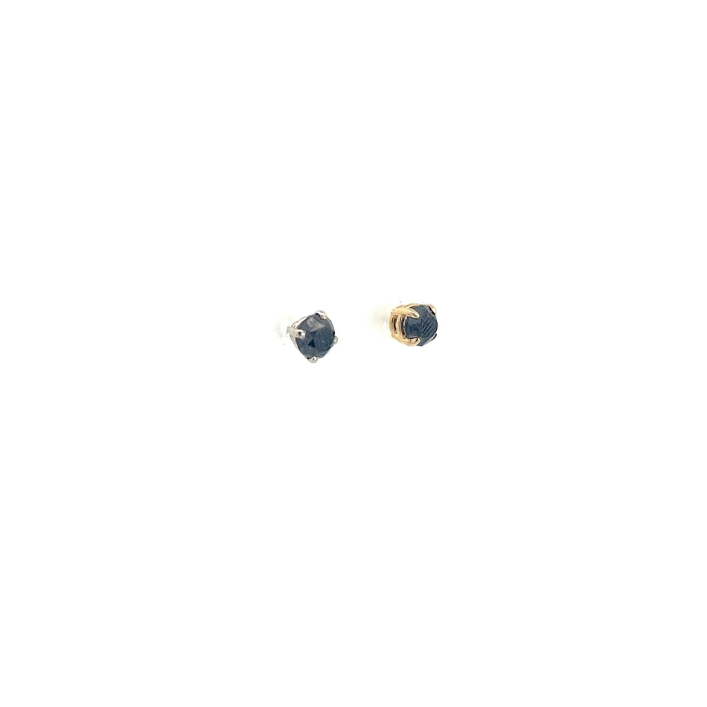 14k Yellow Gold 1.20ct  Black Diamond Stud Earrings