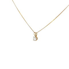 18k Yellow Gold .50ct G H VS2 Round Diamond Solitaire Necklace