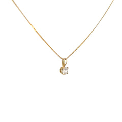 18k Yellow Gold .50ct G H VS2 Round Diamond Solitaire Necklace
