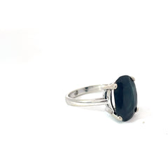 14k White Gold 7.00ct Oval Australian Sapphire Ring