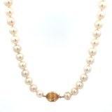 Ladies 18k YELLOW gold Pearl Necklace