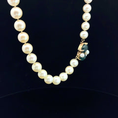 14k Yellow Gold 40 Drilled Akoya Pearls 8mm / (3) Green-Blue Oval Cabochons Necklace Certified By GIA # 5181657594