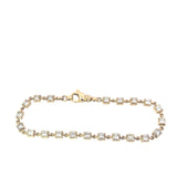 14k Yellow Gold 3.50ct H VS2 Princess Cut Diamond Tennis Bracelet