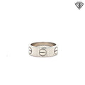 Pre-Loved Cartier 18k White Gold (Love) "Love Unlimited" Ring Size 55 Euro/ 7.5 US 6.5mm Ref: 339DPR with Cartier Certificate and Original Box