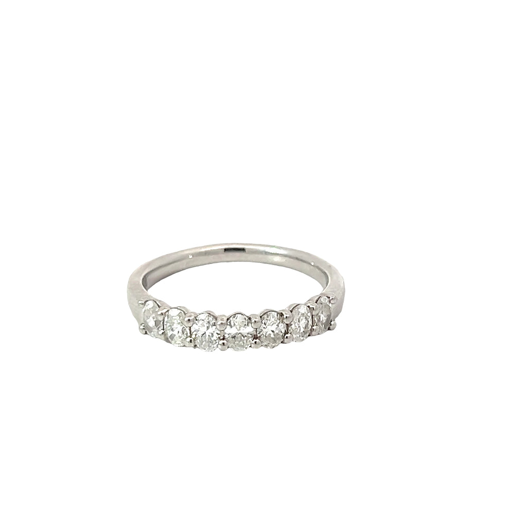 Platinum 1.0oct F VS2 (7) Oval Diamond Anniversary Wedding Band
