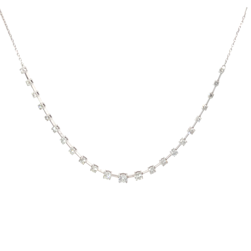 14K WHITE GOLD 3.10CT FVS2 DIAMOND NECKLACE