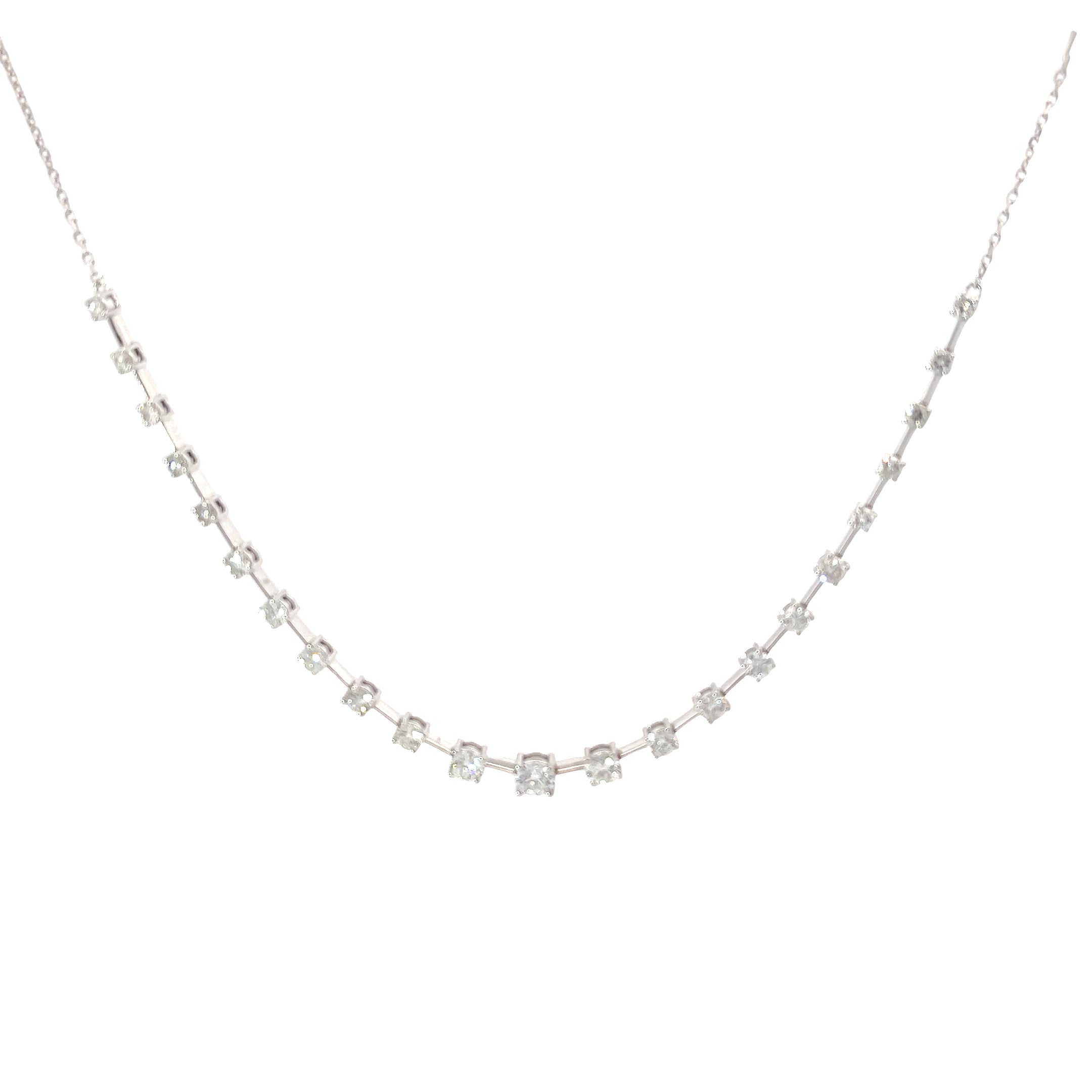 14K WHITE GOLD 3.10CT FVS2 DIAMOND NECKLACE