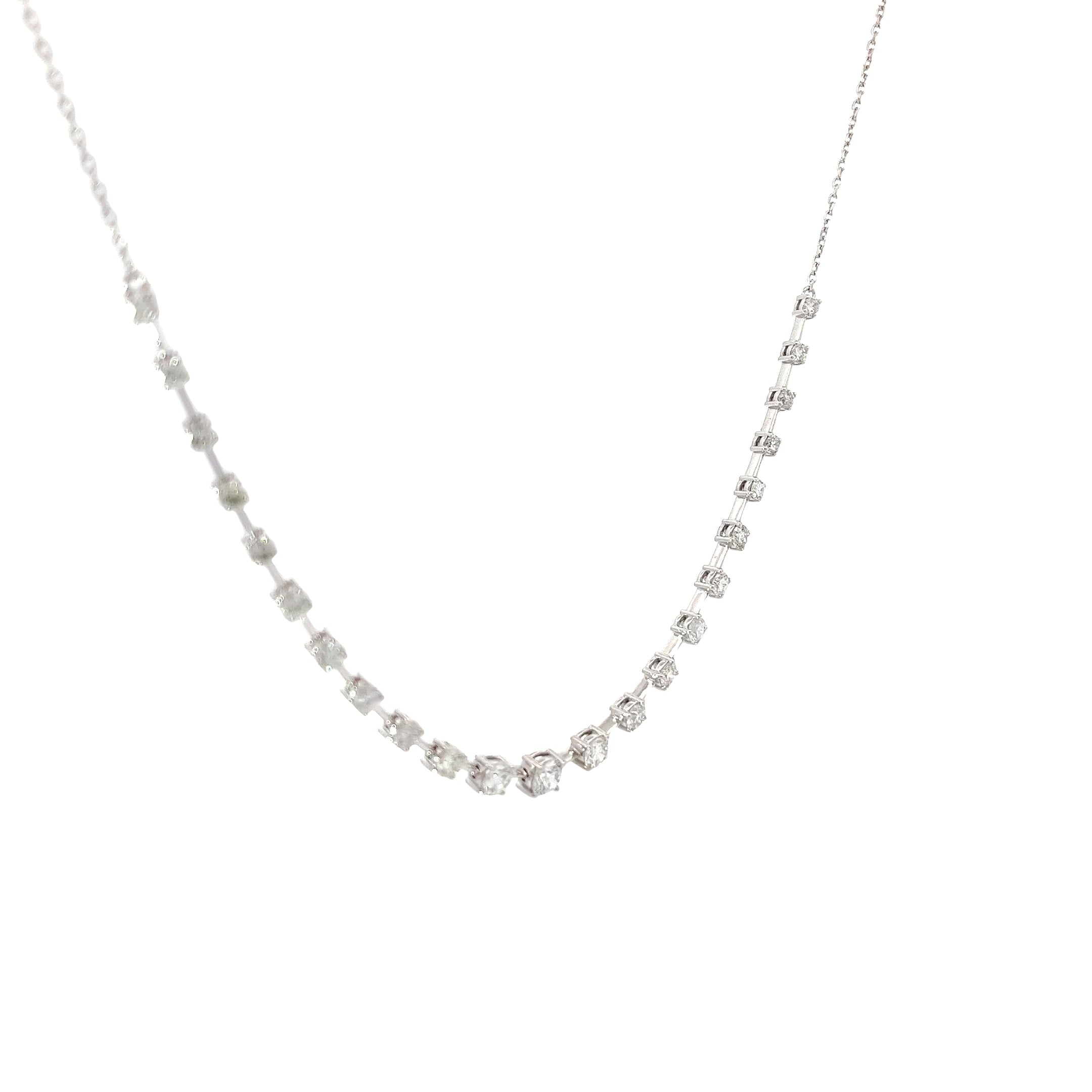 14K WHITE GOLD 3.10CT FVS2 DIAMOND NECKLACE