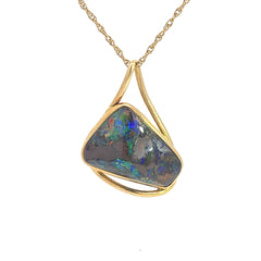 18k Yellow Gold Free Form Opal Necklace