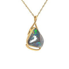 18k Yellow Gold Free Form Opal Necklace