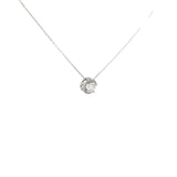 Ladies 14k white gold diamond solitaire necklace