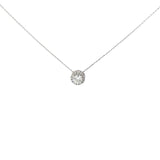 Ladies 14k white gold diamond solitaire necklace