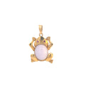 18k Yellow Gold Ruby and Lavender Jade Frog Pendant