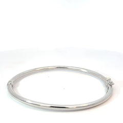 18k White Gold Hinged BANGLE BRACELET 5 GRAM 3.5MM