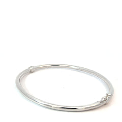 18k White Gold Hinged BANGLE BRACELET 5 GRAM 3.5MM