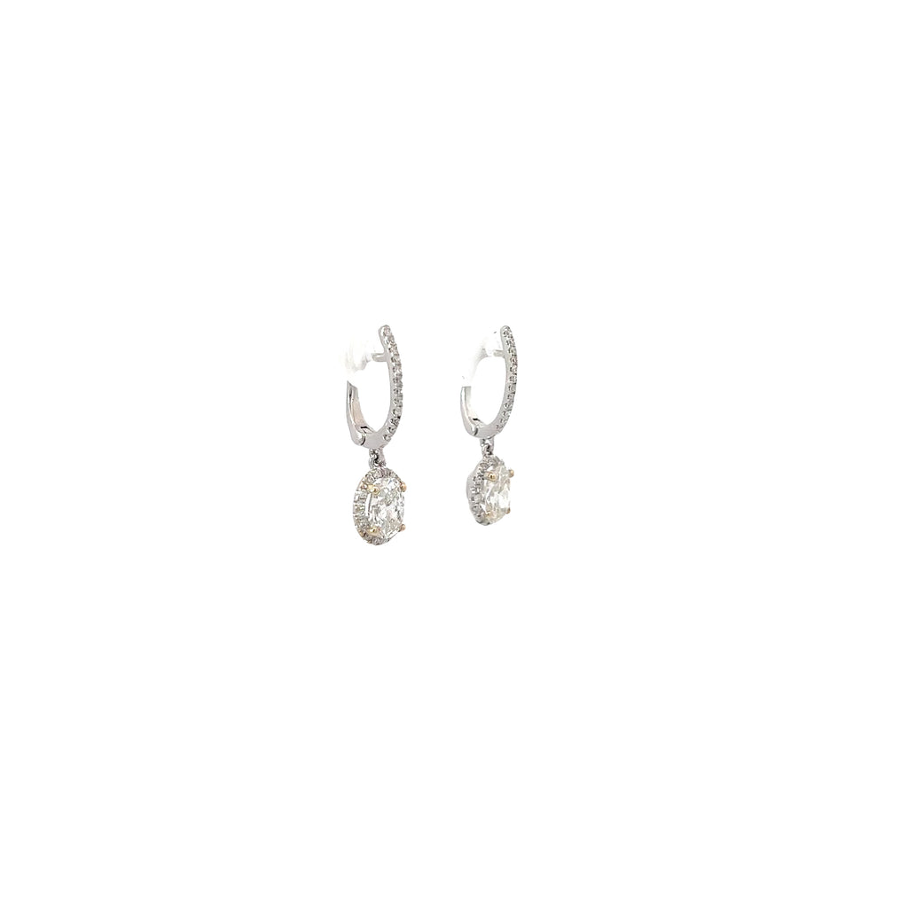 18k White Gold 1.57ct G VS2 Round Diamond Drop Earrings