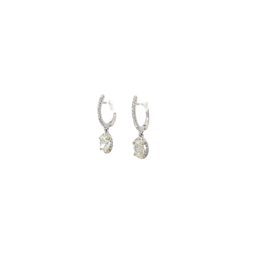 18k White Gold 1.57ct G VS2 Round Diamond Drop Earrings