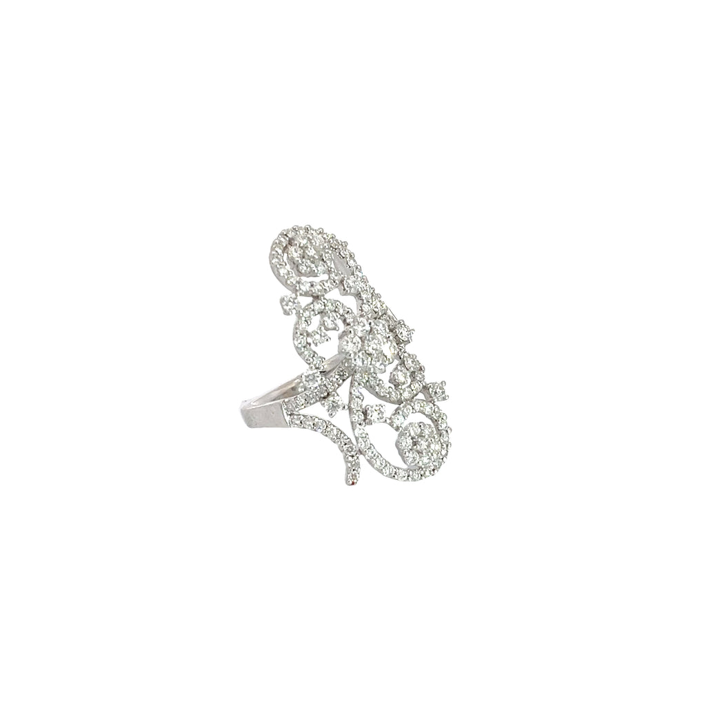 18k White Gold Vintage 1.15ct F VS2 Round Diamond Ring