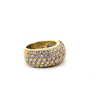 14K Yellow Gold 2.00ct E VS2 Round 5 Row 74 Diamond 9mm Ring