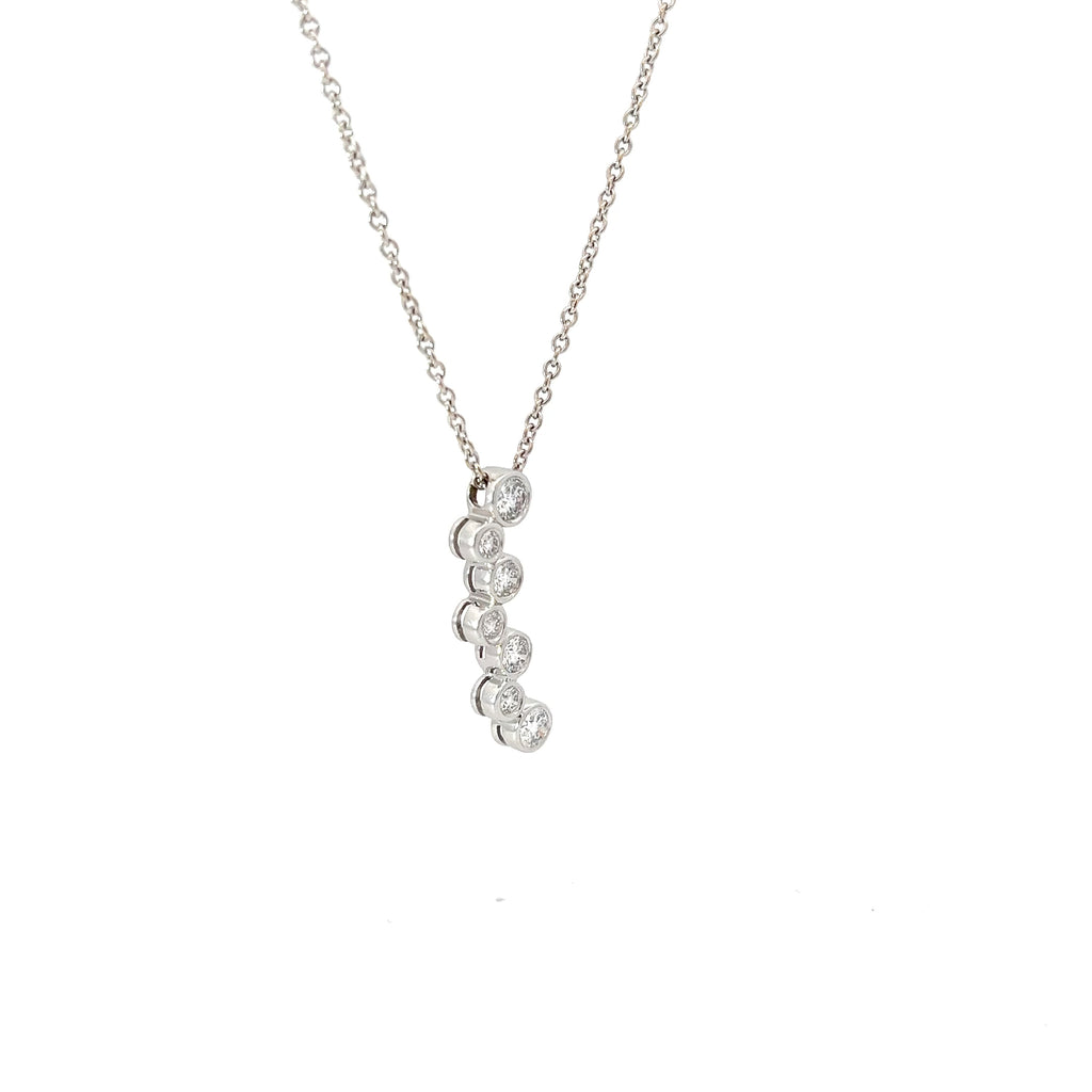 14k White Gold .60ct G SI1 (7) Bezel Set Diamond Pendant