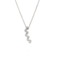 14k White Gold .60ct G SI1 (7) Bezel Set Diamond Pendant