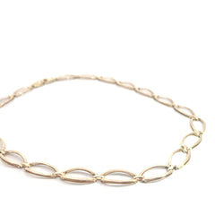 14k Yellow Gold Open Oval Link Necklace 10mm Wide 19.1 gram 16"inch