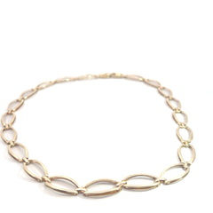 14k Yellow Gold Open Oval Link Necklace 10mm Wide 19.1 gram 16"inch