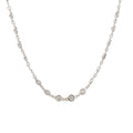 14k White Gold 3.52ct G SI1 Round Diamond / Diamond by the Yard Necklace 16" inch
