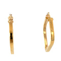 14k Yellow Gold Diamond Shape Hoop Earrings 1 3/4 x 1 1/2  3.2mm 2.4 gram