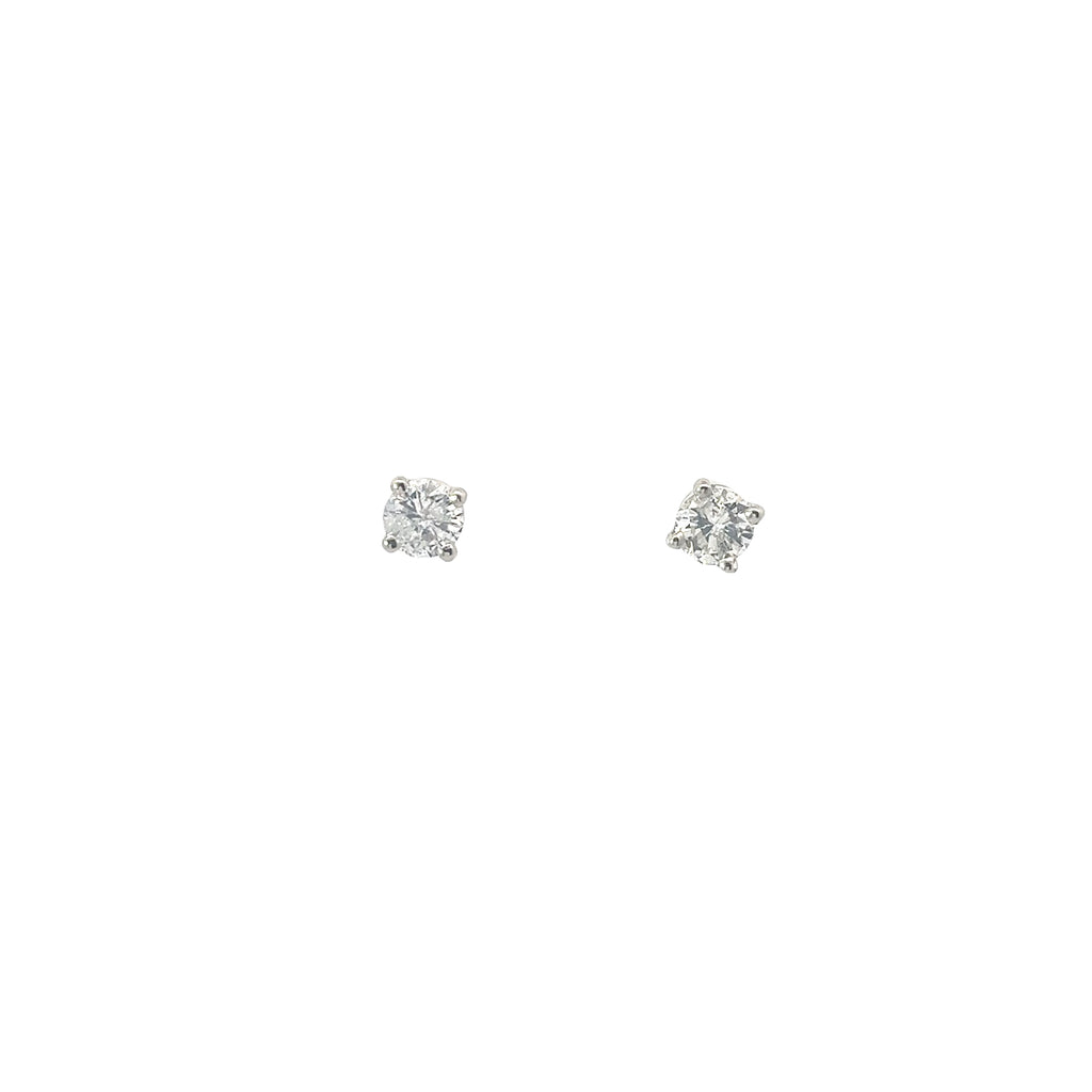 14k White Gold .69ct H VS2 Round Diamond Stud Earring