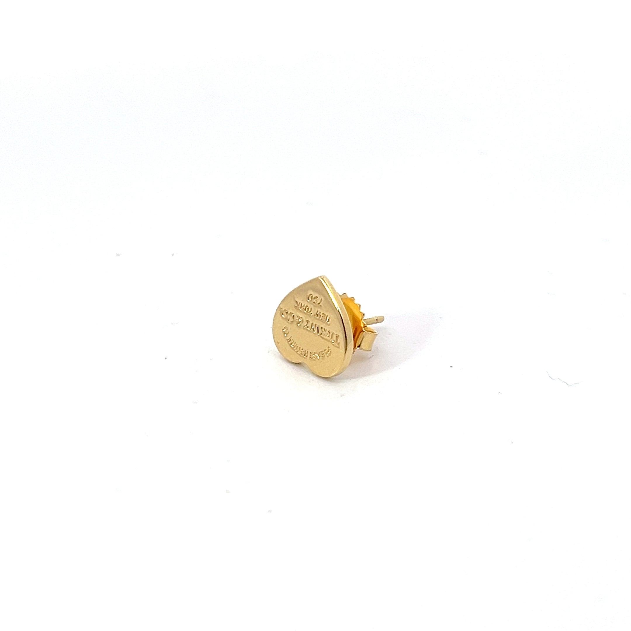 18k Yellow Gold Heart Return To Tiffany & Co. Single Stud 10mm