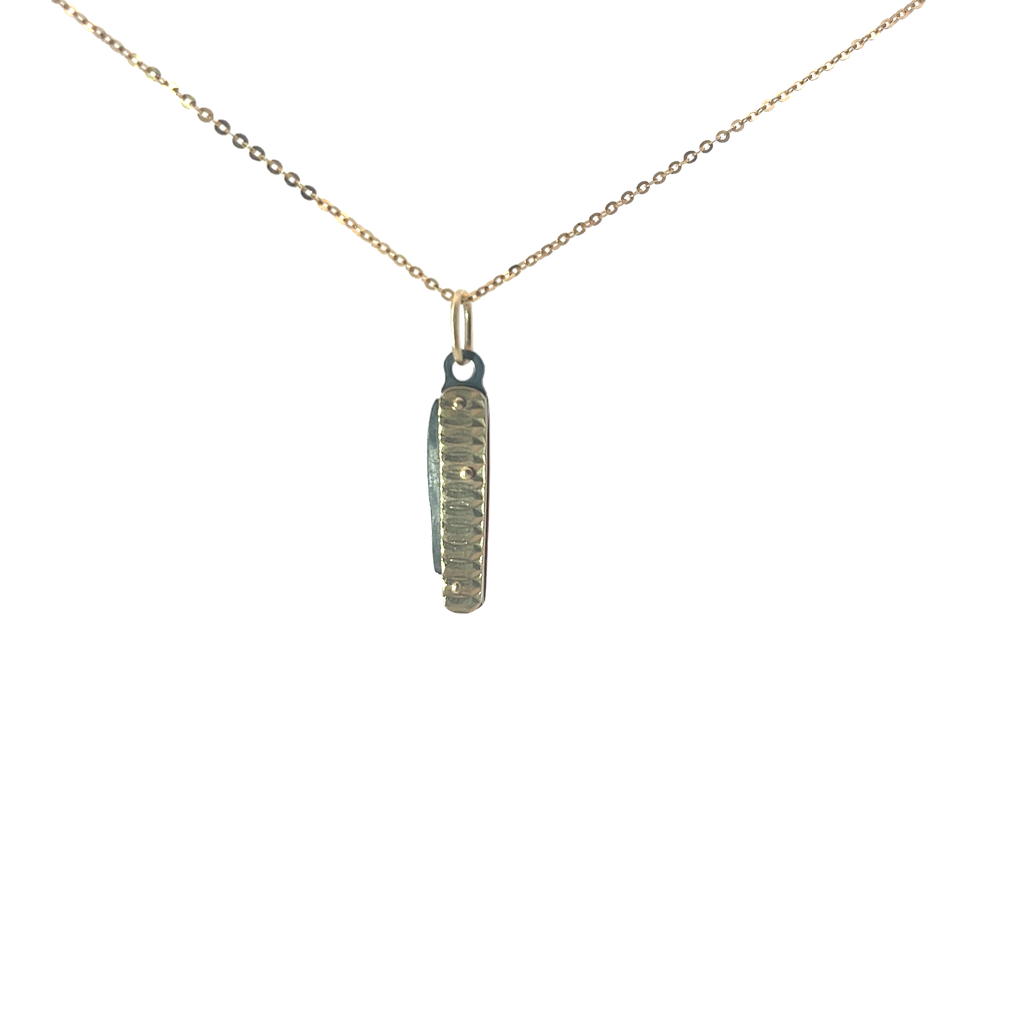 14k Yellow Gold Vintage Pocket Knife Pendant 4.9 gram