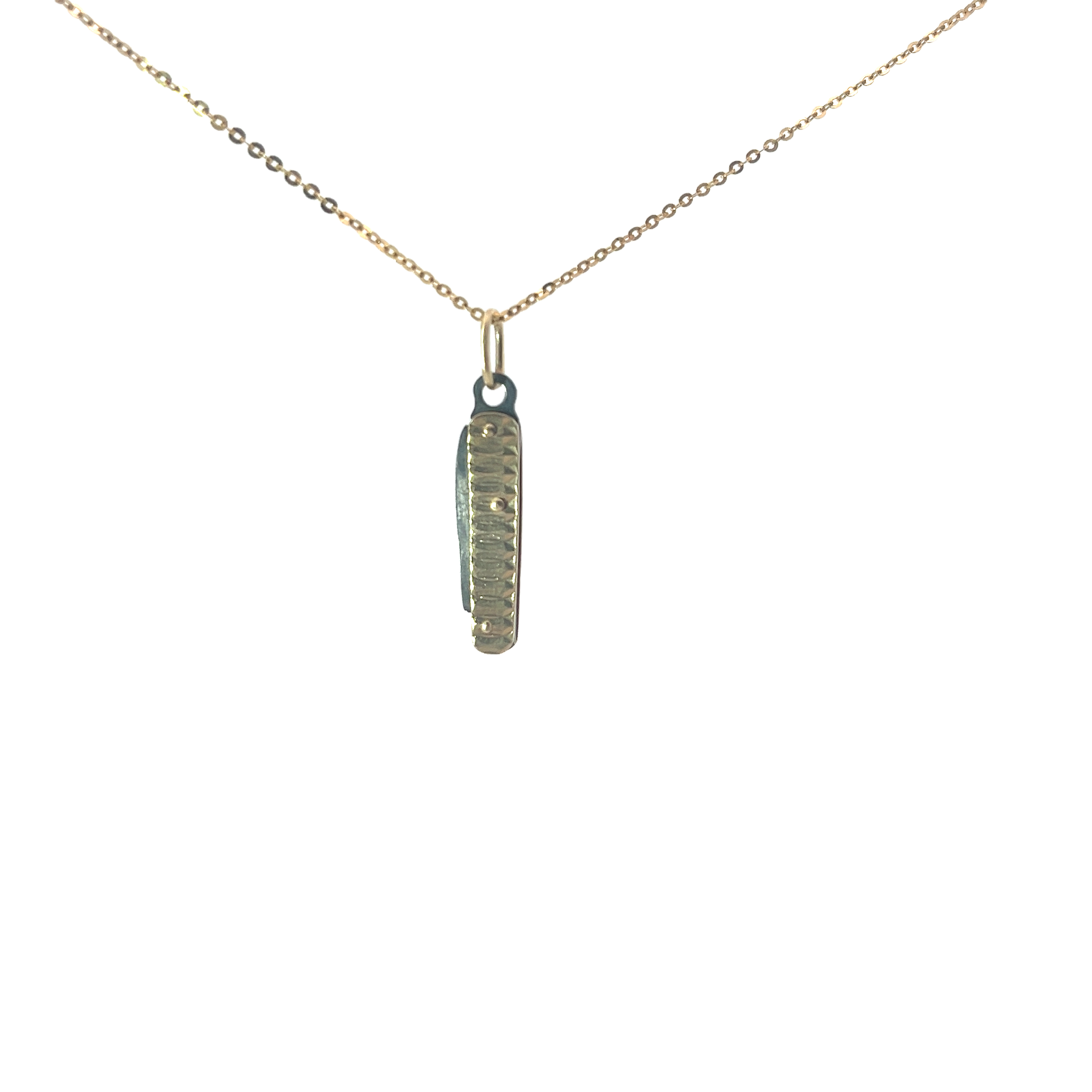 14k Yellow Gold Vintage Pocket Knife Pendant 4.9 gram