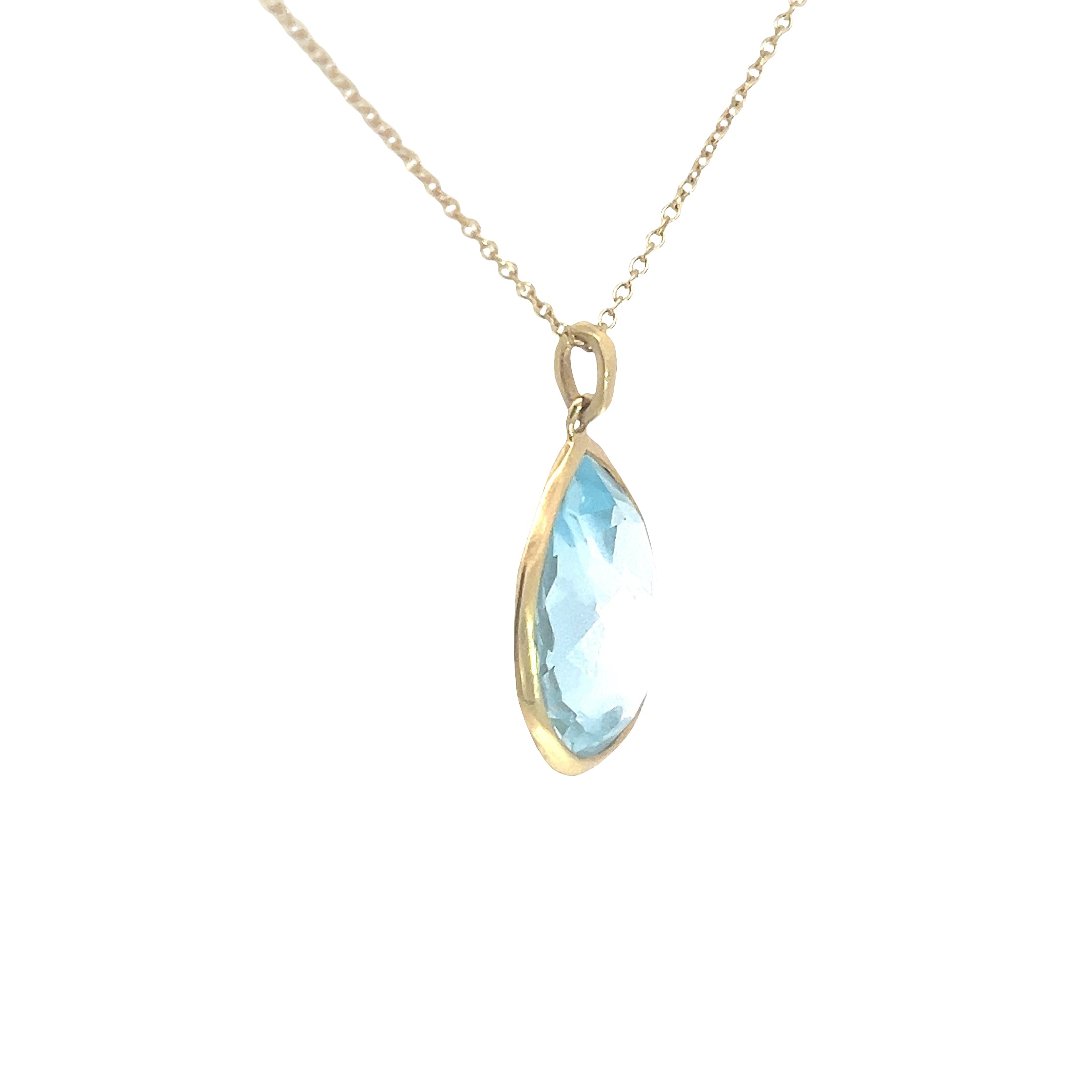 18k Yellow Gold Blue Topaz Pear Shape Rock Candy Ippolita Pendant