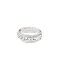 14k White Gold .50ct G VS2 (9) Round Diamond Men Wedding Band 7.5mm