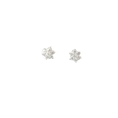 14K WHITE GOLD .50CT FVS2 FLOWER DIAMOND EARRING