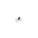 14K WHITE GOLD 1.25CT MARQUISE BLUE SAPHIRRE AA AND .25CT G VS2 DIAMOND SNAKE RING
