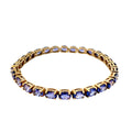 14K YELLOW GOLD 20cts AA TANZANITE 28 OVAL  BRACELET 7 1/2