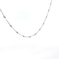 14k White Gold 3.2 Grams (26) Station Diamond Cut Necklace 16" inch
