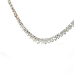 14k White Gold 13.75ct F/G SI1 Round Diamond Riviera Choker Necklace