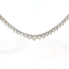 14k White Gold 13.75ct F/G SI1 Round Diamond Riviera Choker Necklace