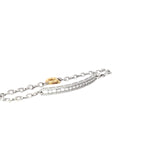 14k White Gold .52ct G VS2 Baguette and Round  Diamond Bracelet