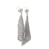 Ladies 18K White Gold Diamond mesh earrings