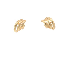 14k Yellow Gold Graduated Twisted Triple Hoop Earrings