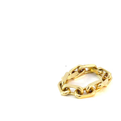 14k Yellow Gold Hermes Link Ring 6 Gram Size 8