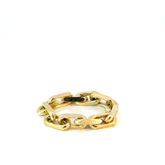 14k Yellow Gold Hermes Link Ring 6 Gram Size 8