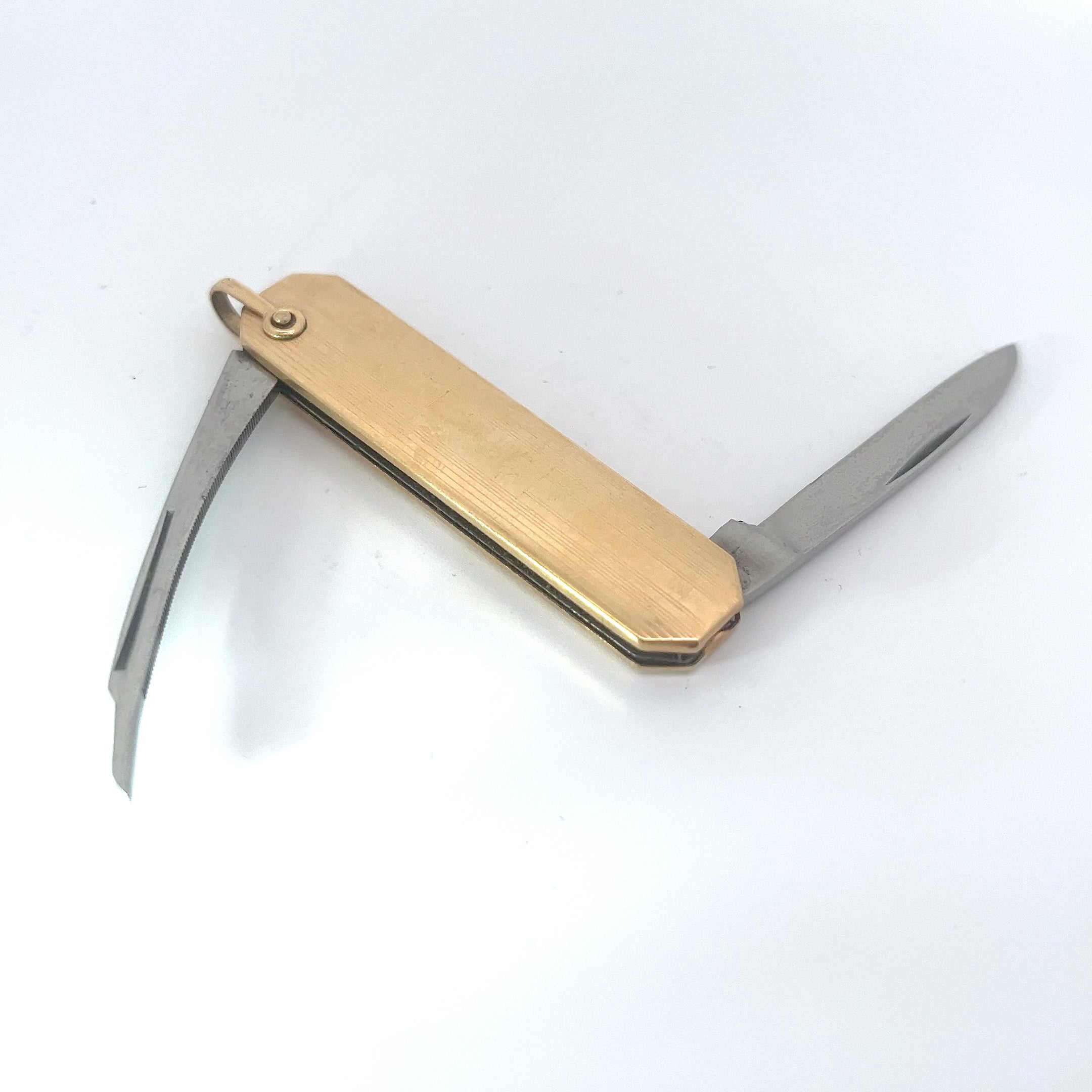 Pre-Owned Vintage Latama Stainless & 14k Yellow Gold Small Pocket Knife