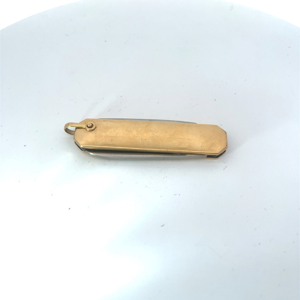 Pre-Owned Vintage Latama Stainless & 14k Yellow Gold Small Pocket Knife